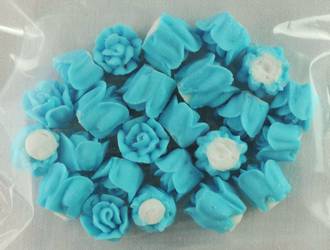Icing Blue Roses 10mm, packet of 24 - DELETE WHEN SOLD